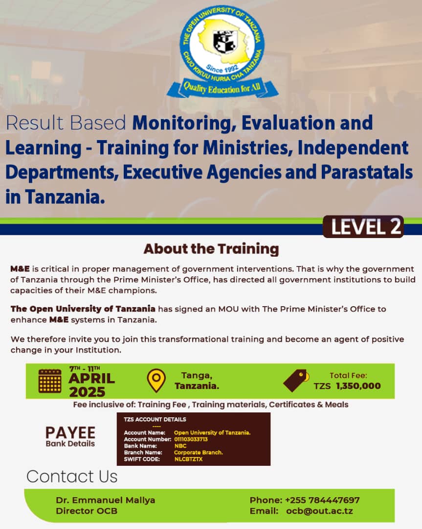 Open University of Tanzania Launches Level Two Enrollment for Government Monitoring Training